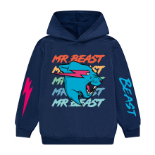 (navy blue, 9-10Years Old) MR BEAST Kids Hoodie Sweatshirt, Birthday Gift, Halloween