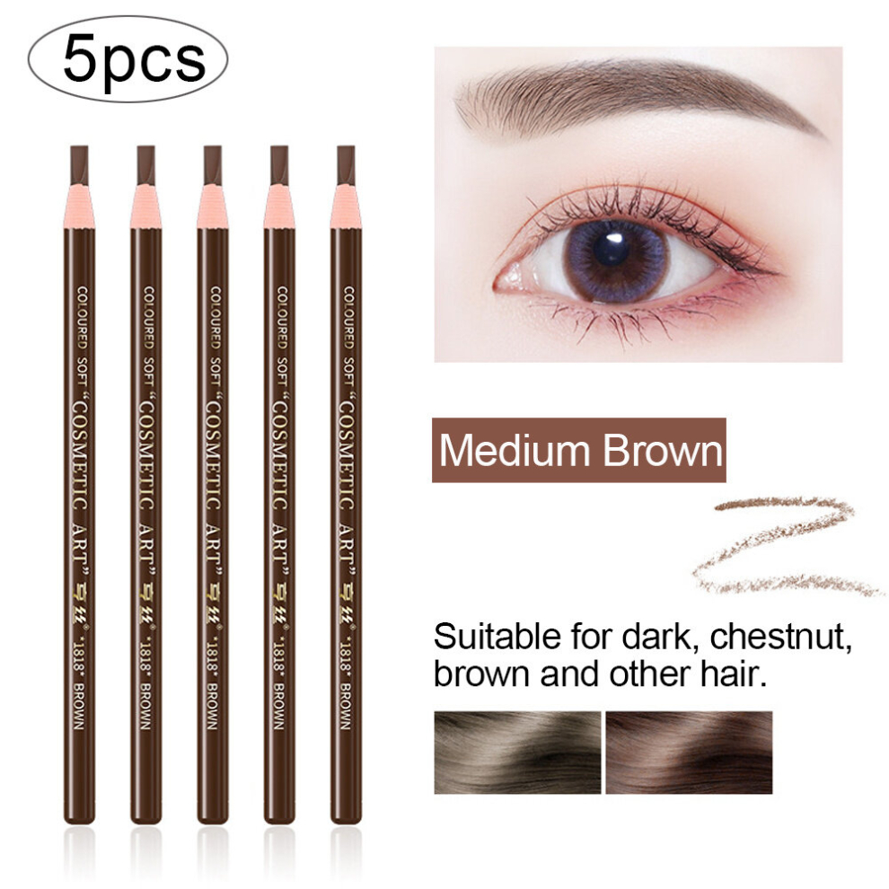Multicoloured 5Pcs Professional Drawstring Eyebrow Pen Permanent Eyebrow Pencil Waterproof And Sweatproof Smudge Proof Eye Makeup Eyebrow Pencil