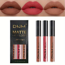 3pcs Long Lasting Matte Liquid Lipstick Set for Women Dark Red Brown with Smudge Proof Formula
