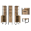 Bathroom 600 Vanity Unit Sink Tall Cabinet Loft Black/Oak Effect Brook 7
