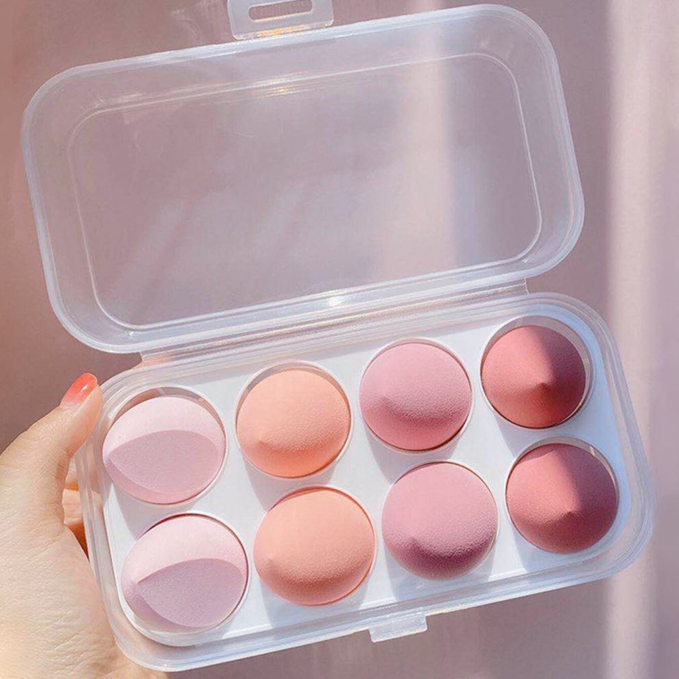 Multicoloured 8Pcs Multicolor Makeup Sponges Foundation Blush Beauty Sponges Puff Makeup Sponge Blender Set Blending Sponges For Dry & Wet Use