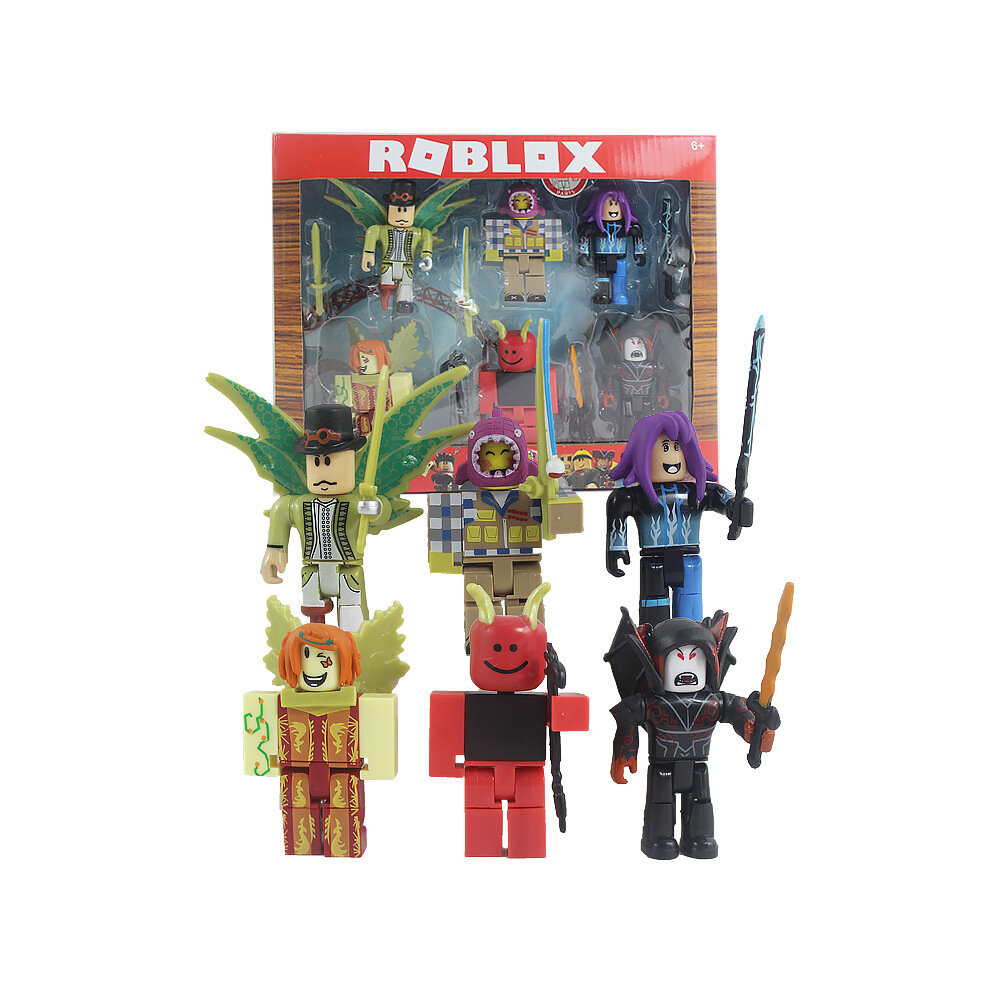 Xcsgsra (A(6Pcs/Set+Accessories)) 4/6Pcs/Set Roblox Pvc Action Figure Model Toys Box