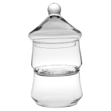 2 Tier Christmas Tree Clear Glass Snacks Candies Chocolate Dish Bowl Jar With Lid