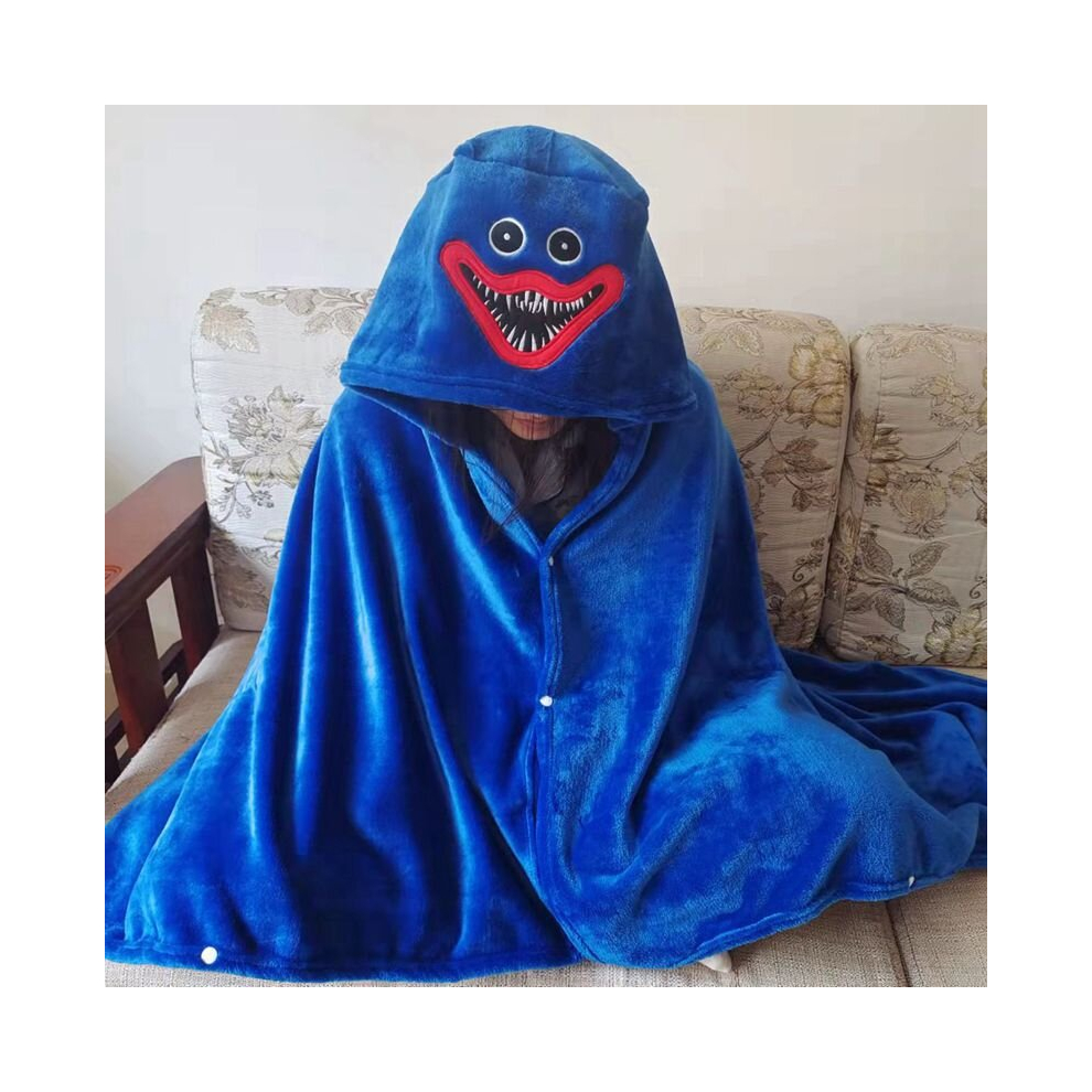 (Blue, 150*80cm) Cartoon plush blanket Halloween cape poncho poncho nap air conditioner blanket blanket-image-OPC-PCN625M-NEW