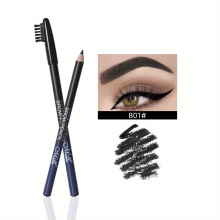 Wooden Rod Eyebrow Pencil With Hardrefill Smudge Proof Tattoo Makeup Artist Eyebrow Pencil With Brush 3 Colors