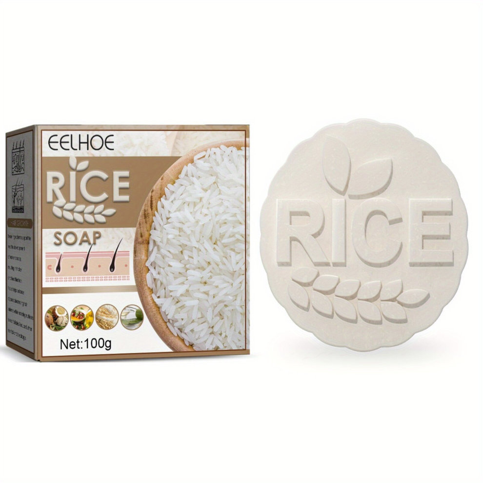Multicoloured 100G Natural Rice Shampoo Soap Repairs Damaged Hair Promotes Smoothness And Glossiness