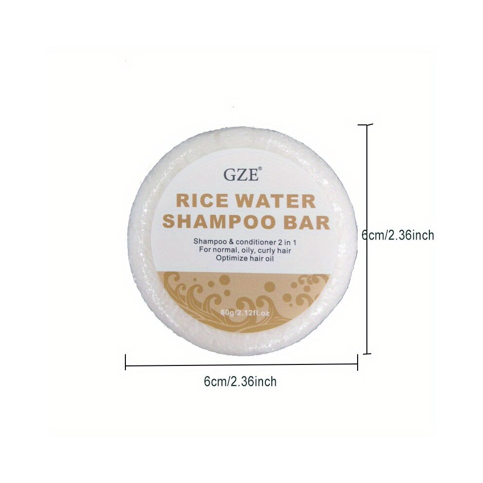 60g Rice Water Shampoo Bar 2 in 1 Hair Shampoo &conditioner Strengthens Hair Healthy Hair Penetrates Root To Tip