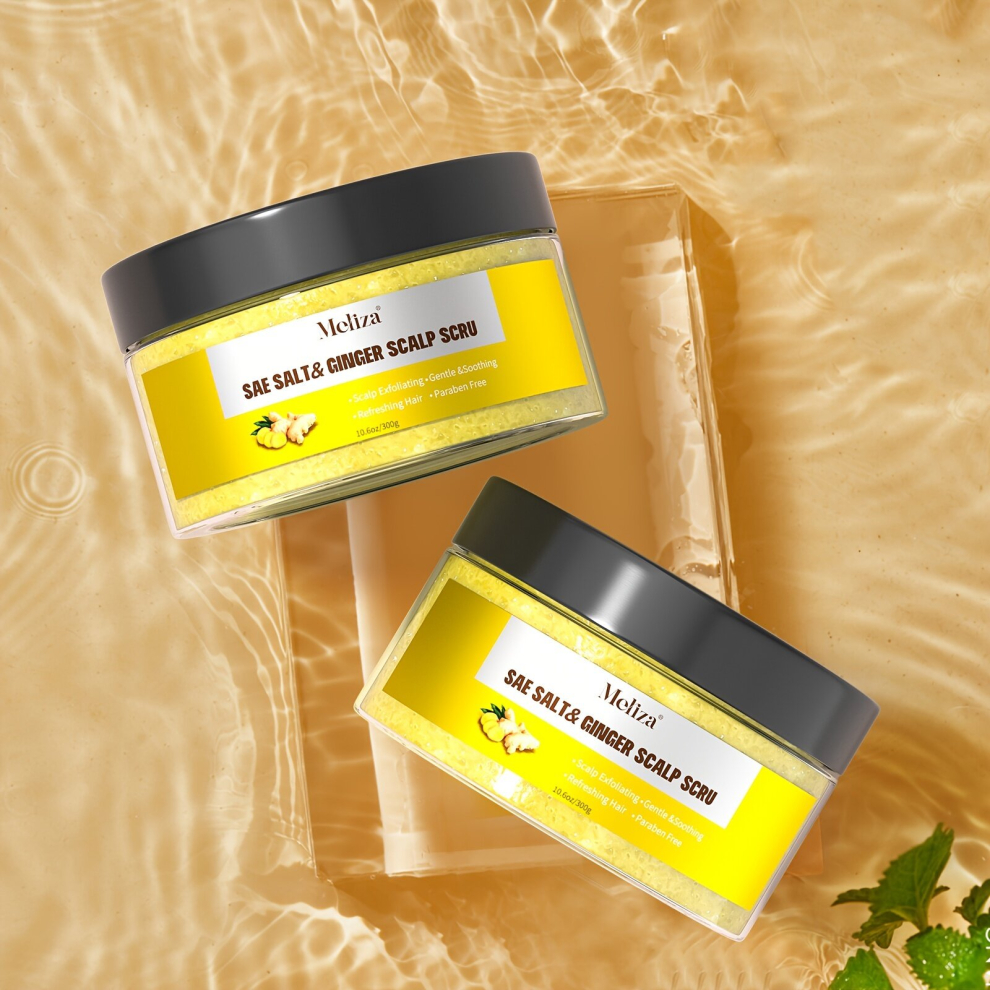 Multicoloured Scalp Scrub With Sea Salt And Ginger Gentle Scalp Exfoliating Removes Loose Dandruff Flakes