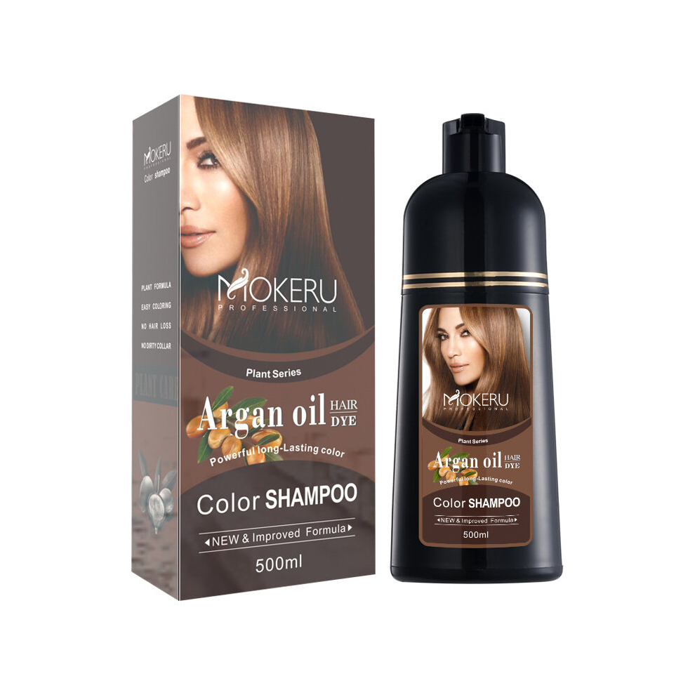 Black 500Ml Fast Drying Argan Hair Dye Shampoo For Women And Men Professional Enhancer With Five Minute Results