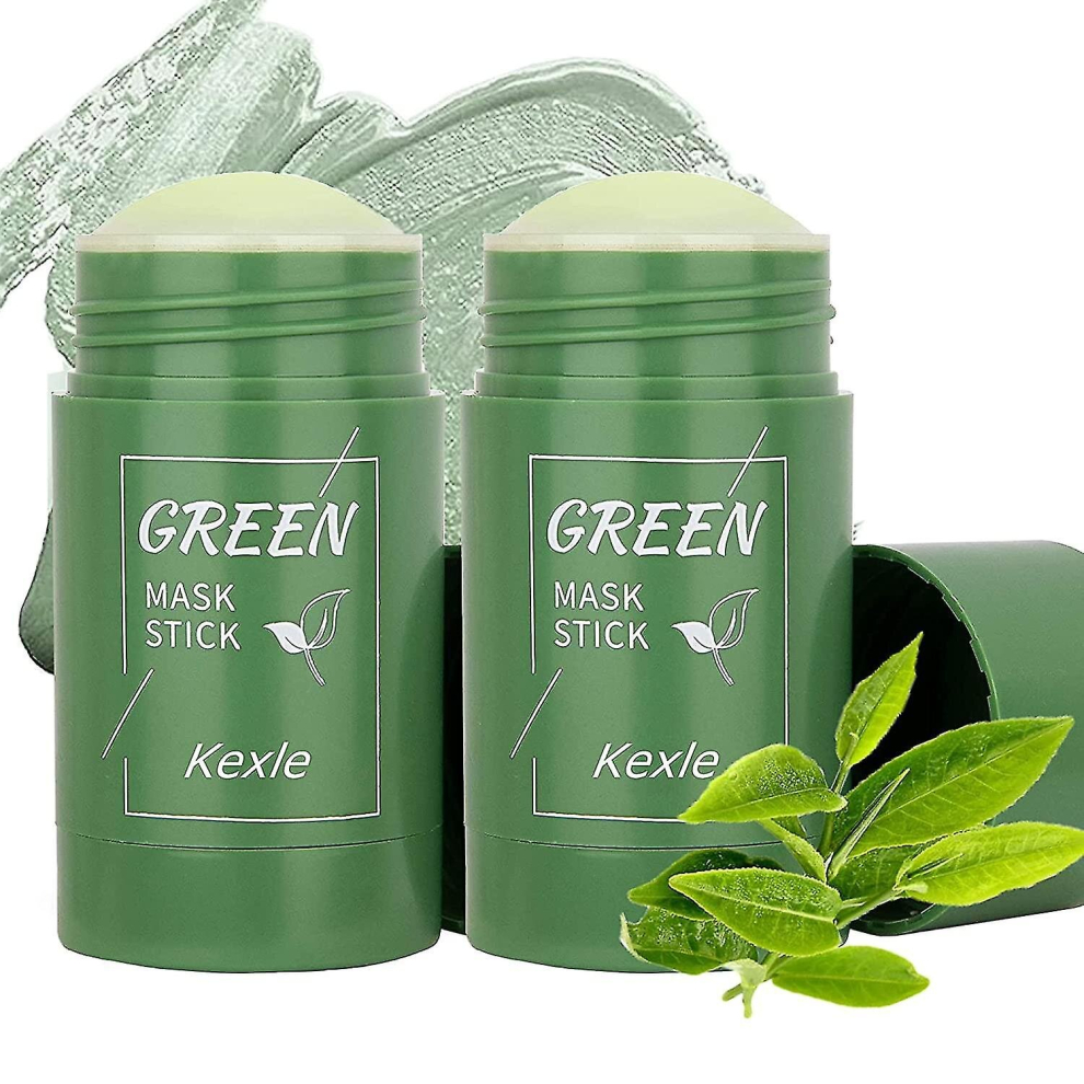 Green 2 Pcs Tea Mask Stick Blackhead Remover Deep Cleansing Smearing Clay Moisturizes Oil Control Purifying Clay Mask Stick