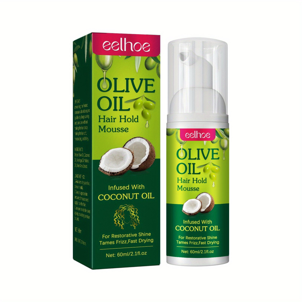 Multicoloured Long Lasting Anti Frizz Hair Mousse With Olive For Curly Hair Styling