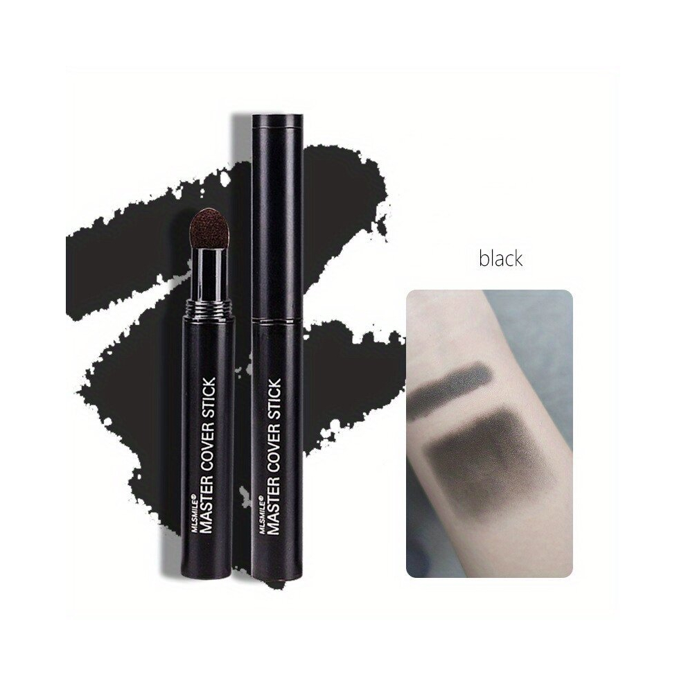 Unisex Black Waterproof Hairline Concealer Stick Instantly Hide Roots And Shadows For A Natural Look