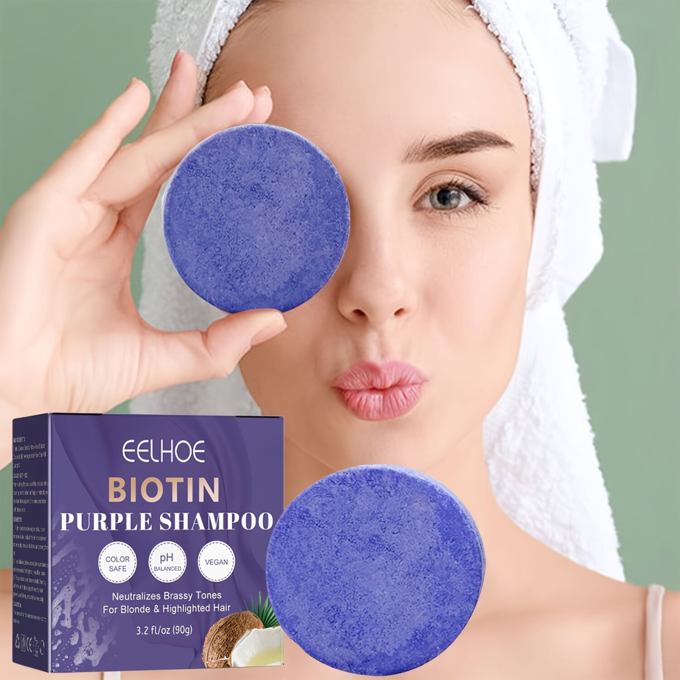 Multicoloured 1Pcs Purple Shampoo Bar For Blonde Hair With Biotin For Strengthening Hair & Neutralizing Brassy Tones Vegan Solid Shampoo Bar For Hair Shine Zero Was