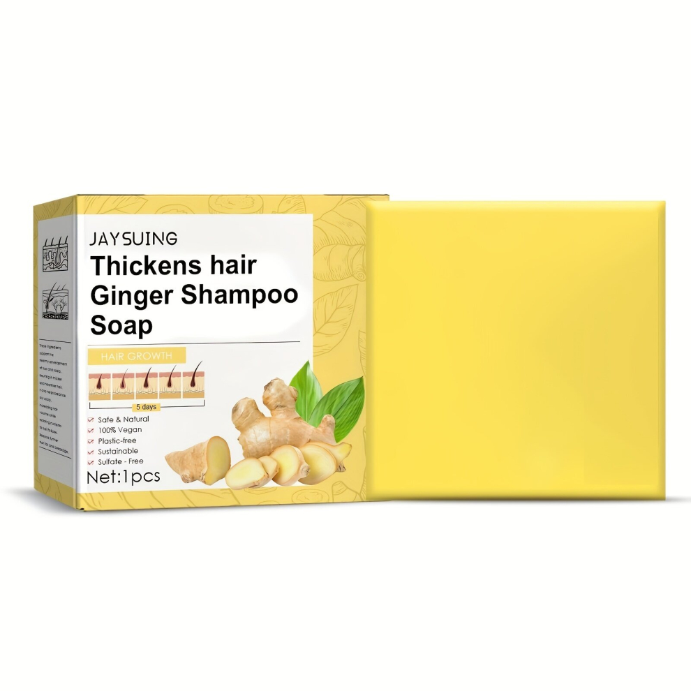 Multicoloured 1Pcs Natural Ginger Hair Shampoo Bar Gentle Cleanser For Dry Damaged Hair All Types No Harsh Chemicals Enriched With Vitamins And Minerals