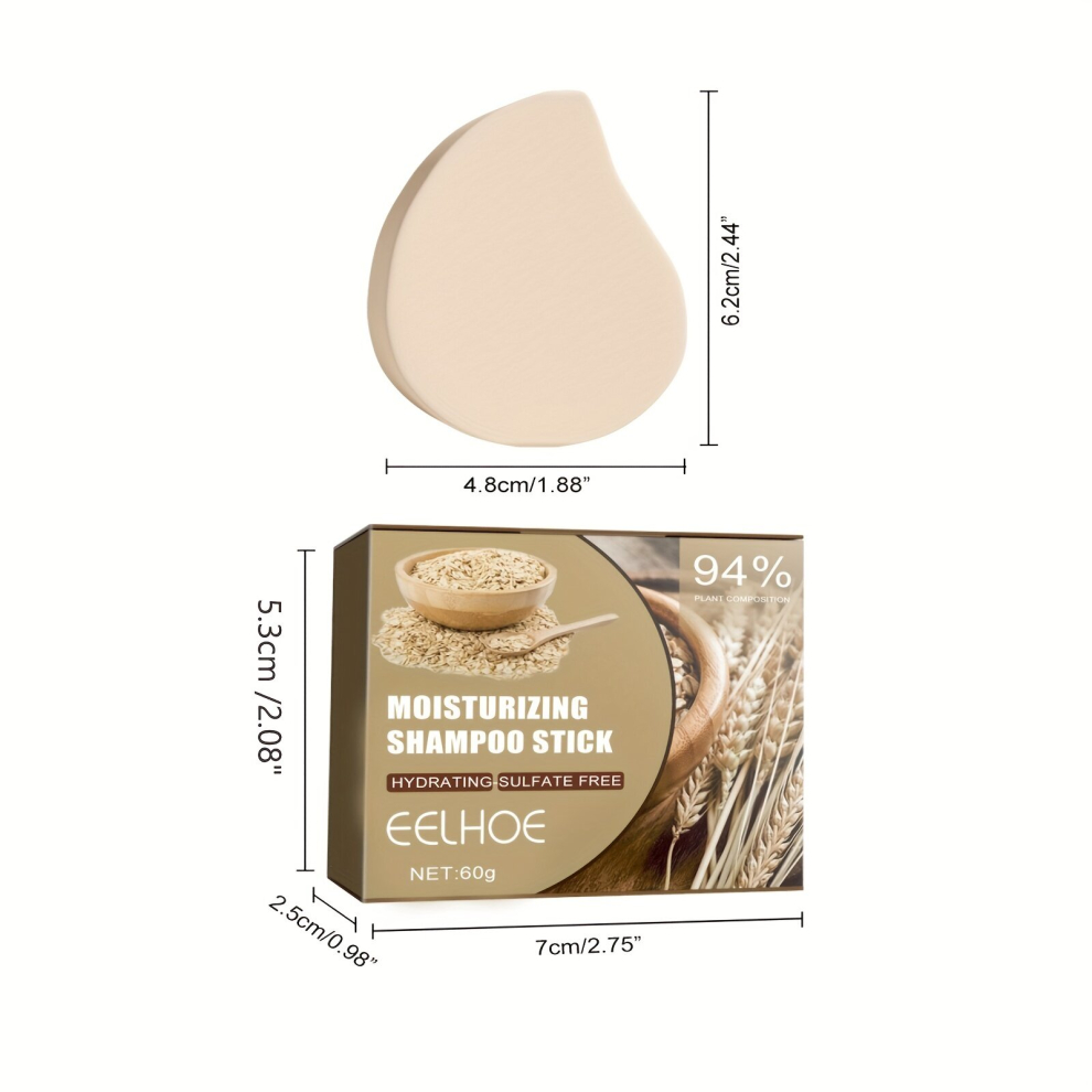 60g Oat And Rice Shampoo Soap Natural Shampoo Bar Strengthens Hair Thickens Hair Revitalizes Hair