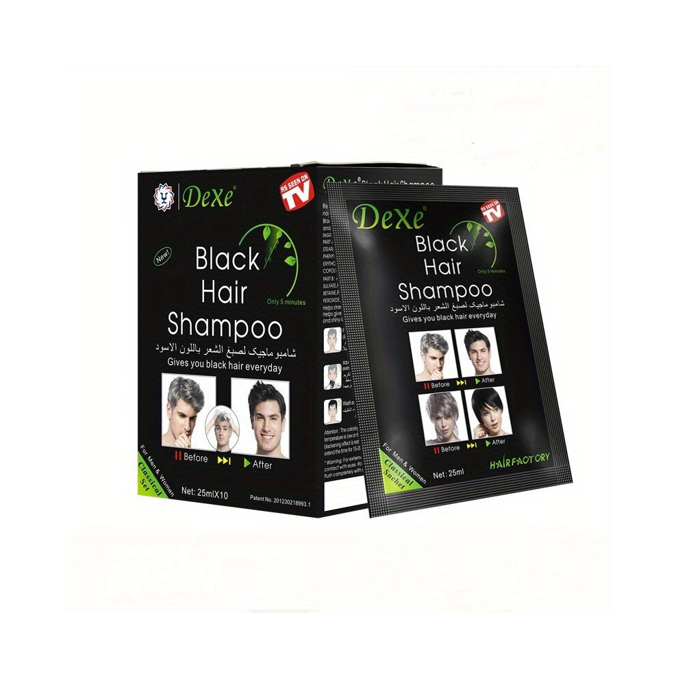 Multicoloured 10 Packs Instant Hair Dye Shampoo Natural Ingredients Darkening Hair Shampoo Semi Permanent Hair