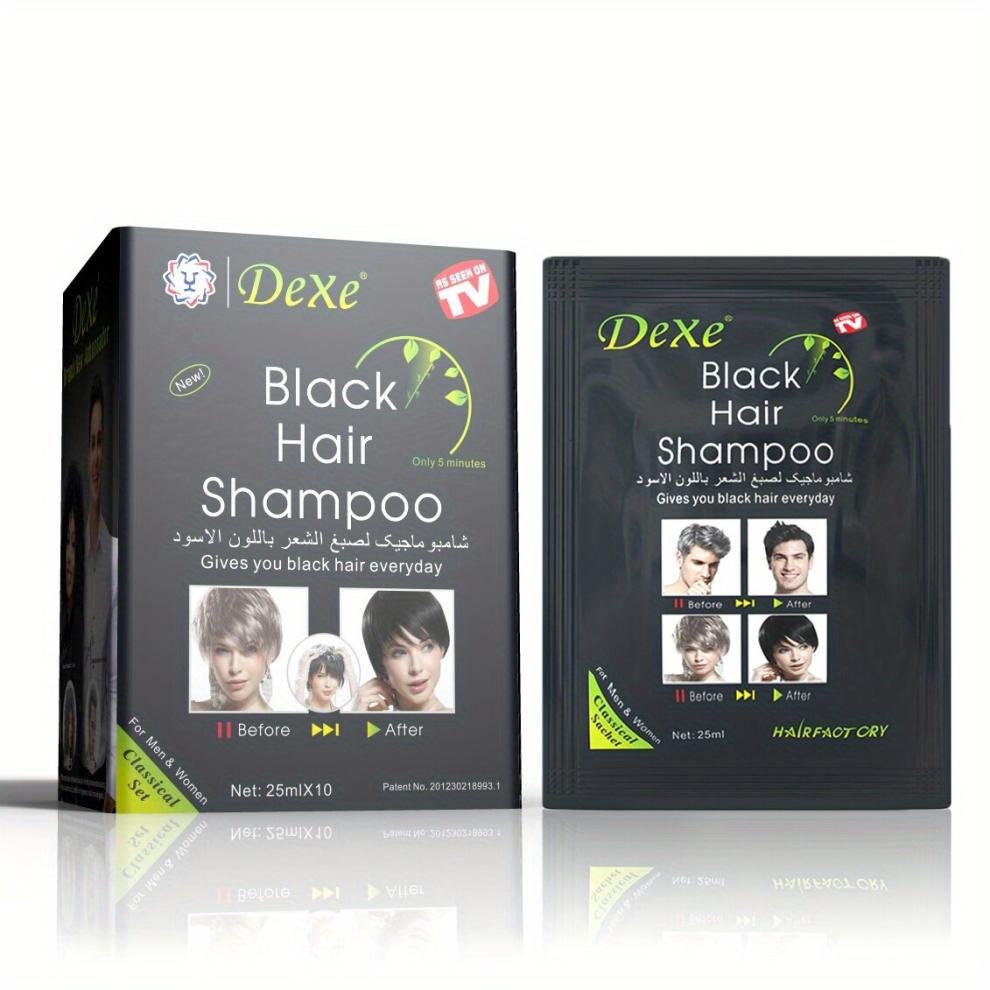 Multicoloured 10 Pcs Natural Hair Dye Shampoo For Gray Hair Semi Permanent Hair Shampoo For Women And Men Herbal Ingredients