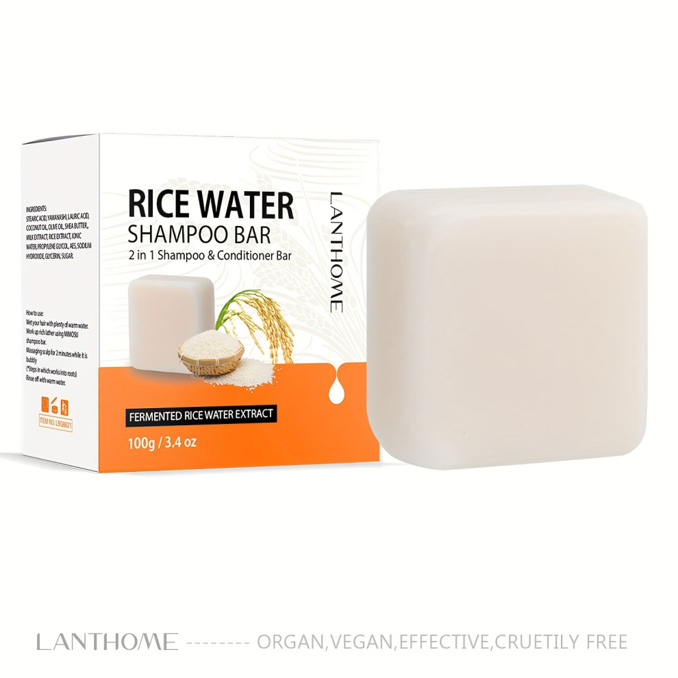 Multicoloured Rice Water Shampoo Bar 2 In 1 Fermented Rice Water Extract Shampoo And Conditioner Bar