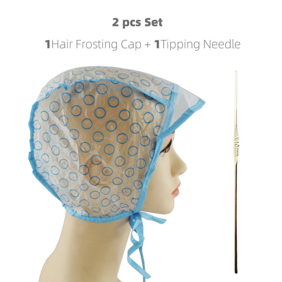 Hair Frosting And Tipping Cap Tipping Needle And Highlighting Combo Pack Hairdressing Tool Suitable For Home Use