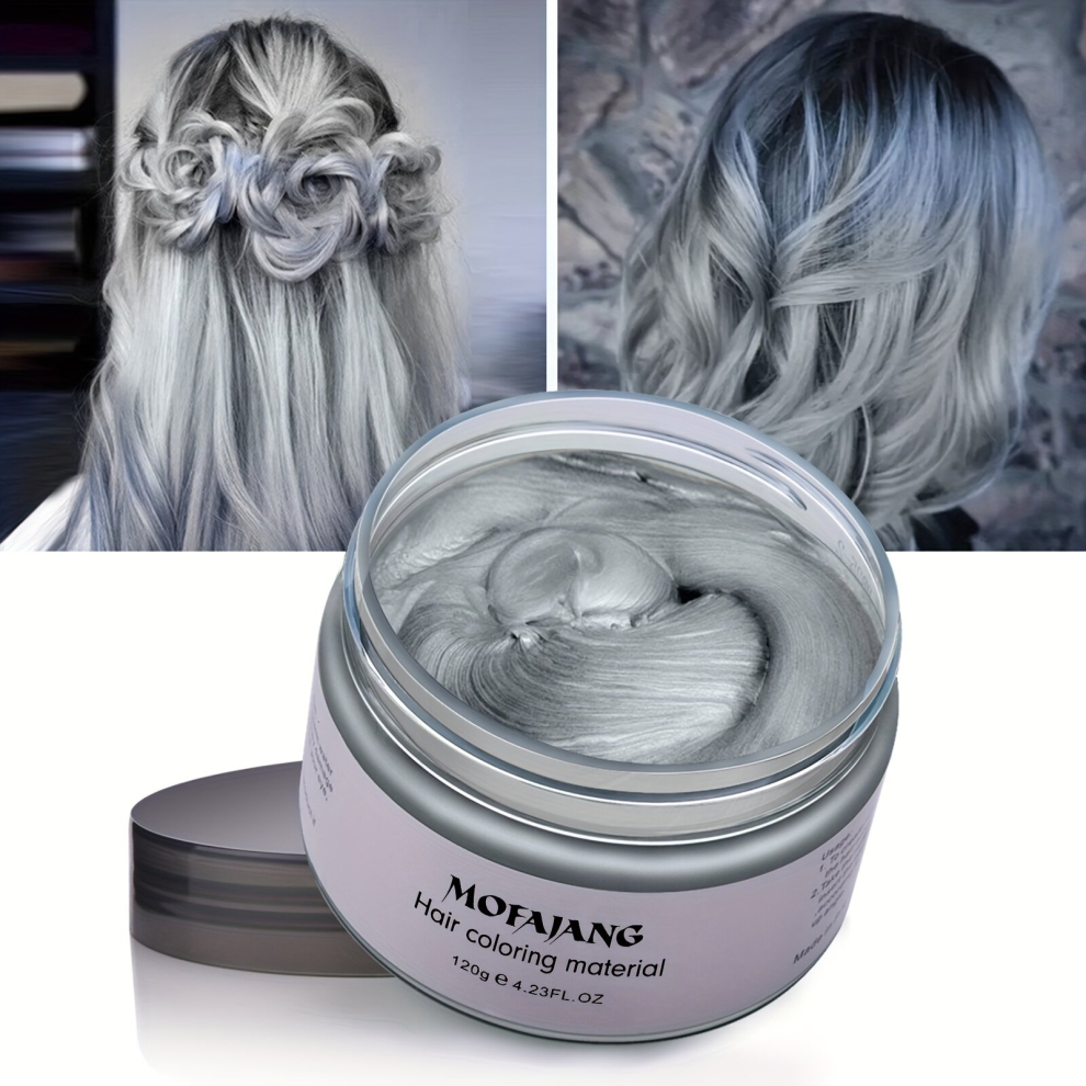 Grey 120G Temporary Hair Wax Instant Hairstyle Cream Halloween Hair Pomades Hairstyle Wax For Men Women