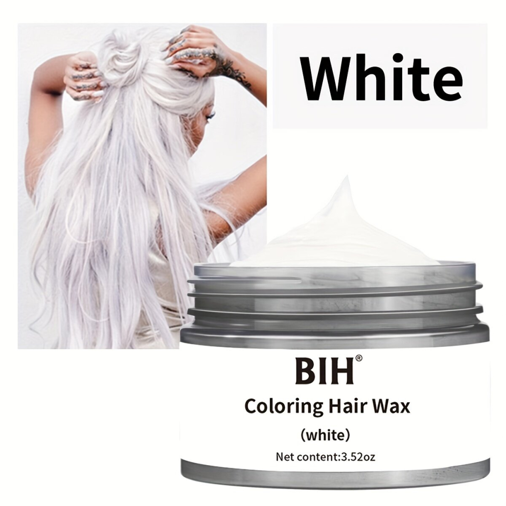 White Temporary Hair Wax Halloween Party Hair Styling Pomade Disposable Instant Hair Dye Wax Natural Hold Easy To Wash And Use