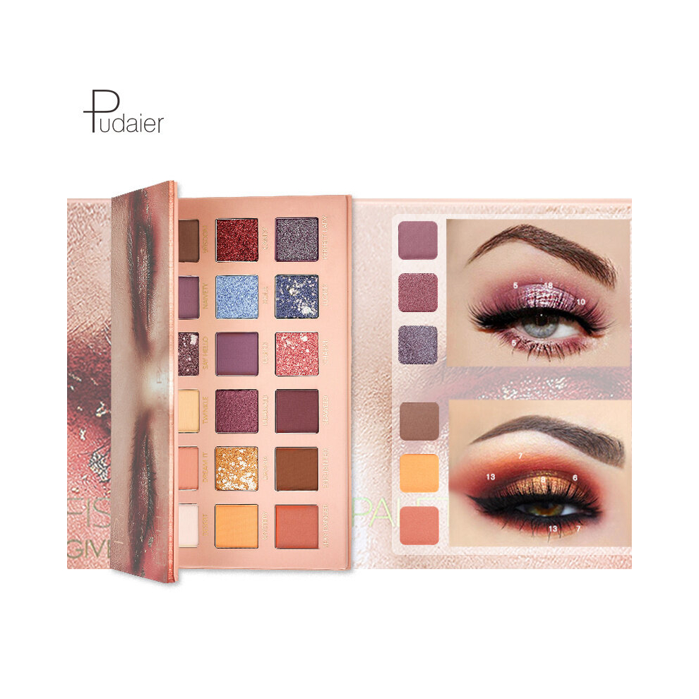 Multicoloured Fish Scale Eyeshadow Palette 18 Colors Matte Pearly Eyeshadow Sequin Shimmer Finish