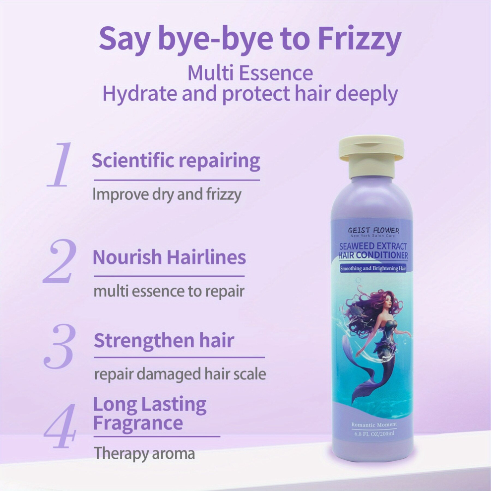 Multicoloured Seaweed Extract Hair Conditioner For Smoothing And Brightening Hair Adds Plant Squalane Hair Care Conditioner Gives Hair Luster Locks And Brightens Ma