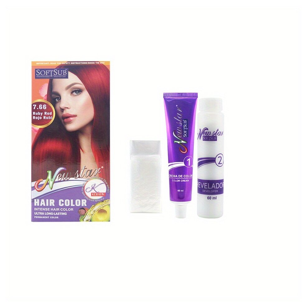 Multicoloured Hair Dye Cream With 60Ml Cream 60Ml Developer 1 Pair Of Gloves