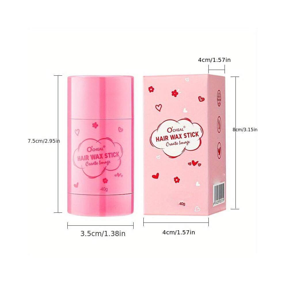 Pink Hair Wax Stick Broken Hair Finishing Cream Portable Non Greasy Styling Hair Pomade Stick