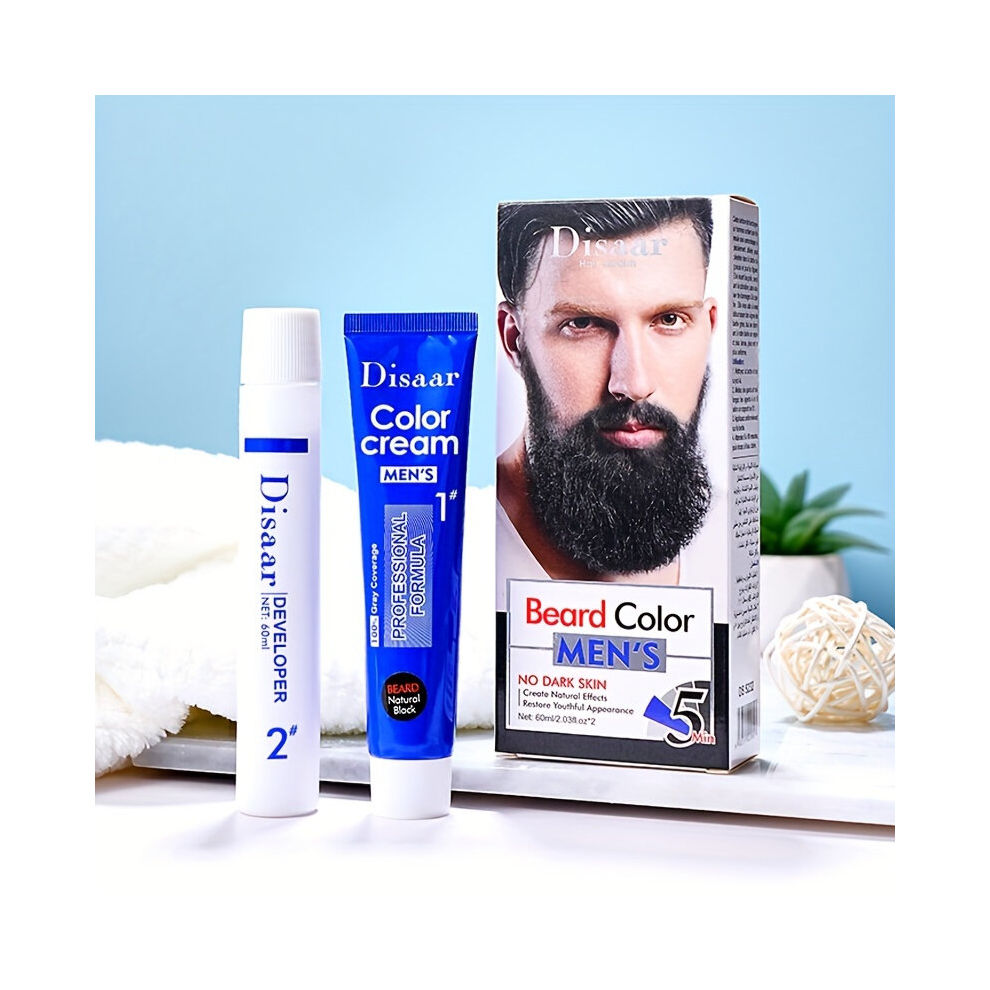 Multicoloured Mens Beard Cream 100 Coverage Gray Facial Hair Fast Beard Drying Agent For Men