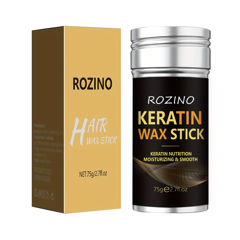 Multicoloured 75G Keratin Nutritional Hair Wax Stick Hair Tamer Stick For Smoothing Flyaways & Taming Frizz Moisturizing And Smoothing Hair Non Greasy Styling Wax S