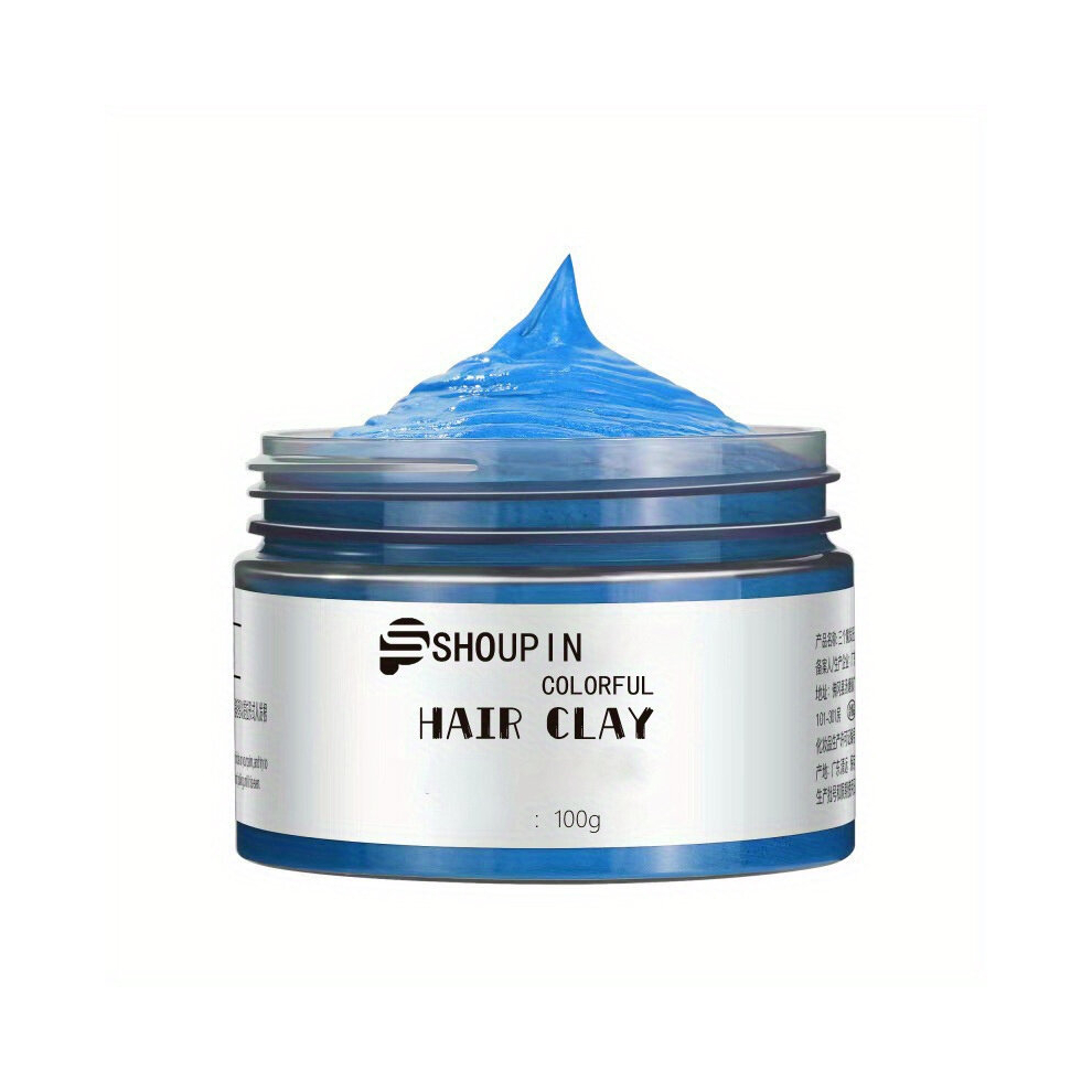 Blue Halloween Hair Wax Temporary Hair Dye Cream Diy Disposable Hair Styling Clay Instant Hair Styling Cream For Party Cosplay Masquerade Halloween Use