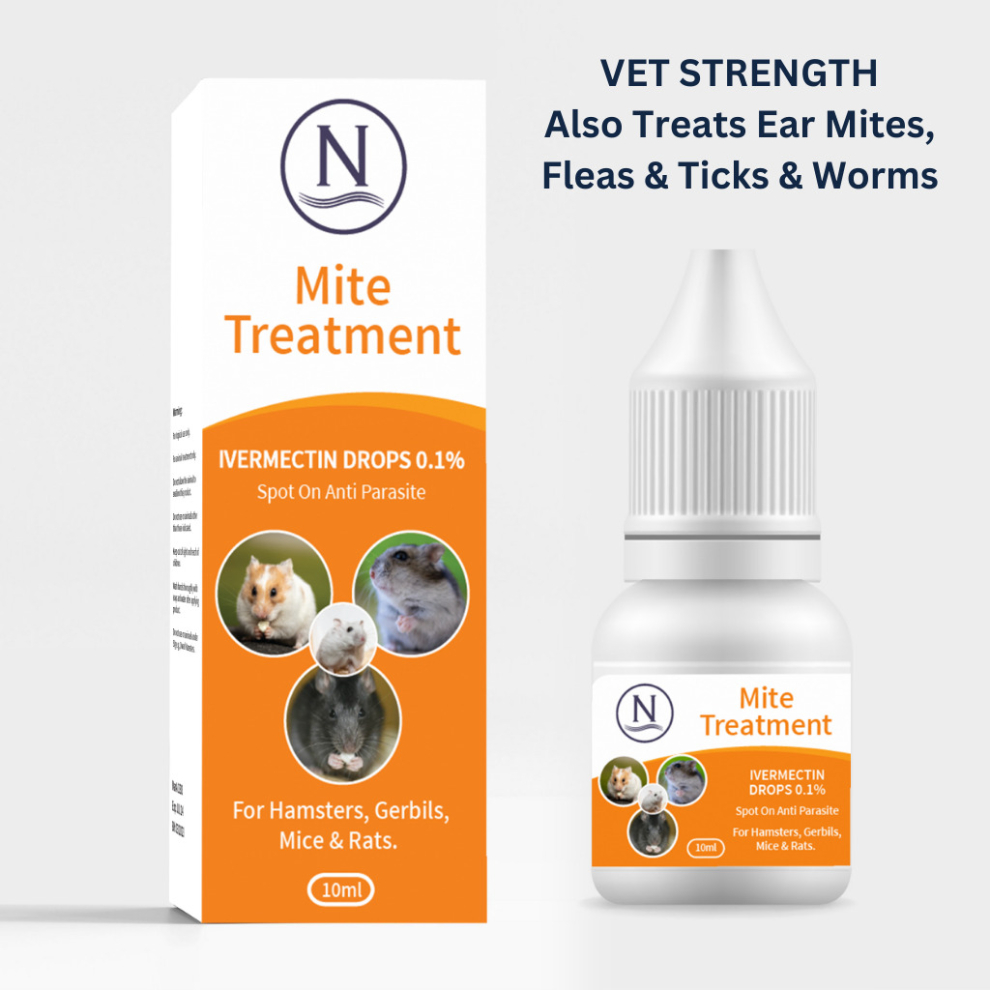Naqua Ltd Mite Treatment For Hamsters, Gerbils, Mice & Rats 10Ml