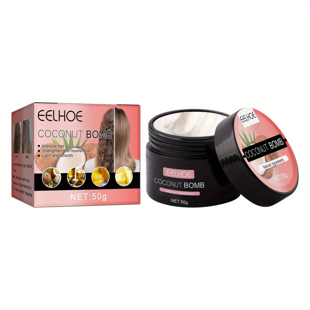 50g Coconut Bomb Hair Mask Repairs Bifurcated Dry And Damaged Hair Makes Hair Smooth