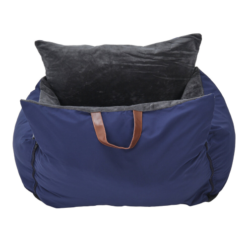 Living And Home Plush Pet Car Seat Bed with Handle and Adjustable Strap 2