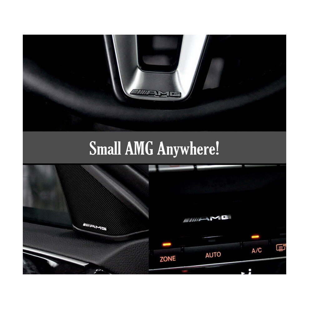 Paktoo 4Pcs Aluminium Amg Steering Wheel Sticker Badge Logo Emblem