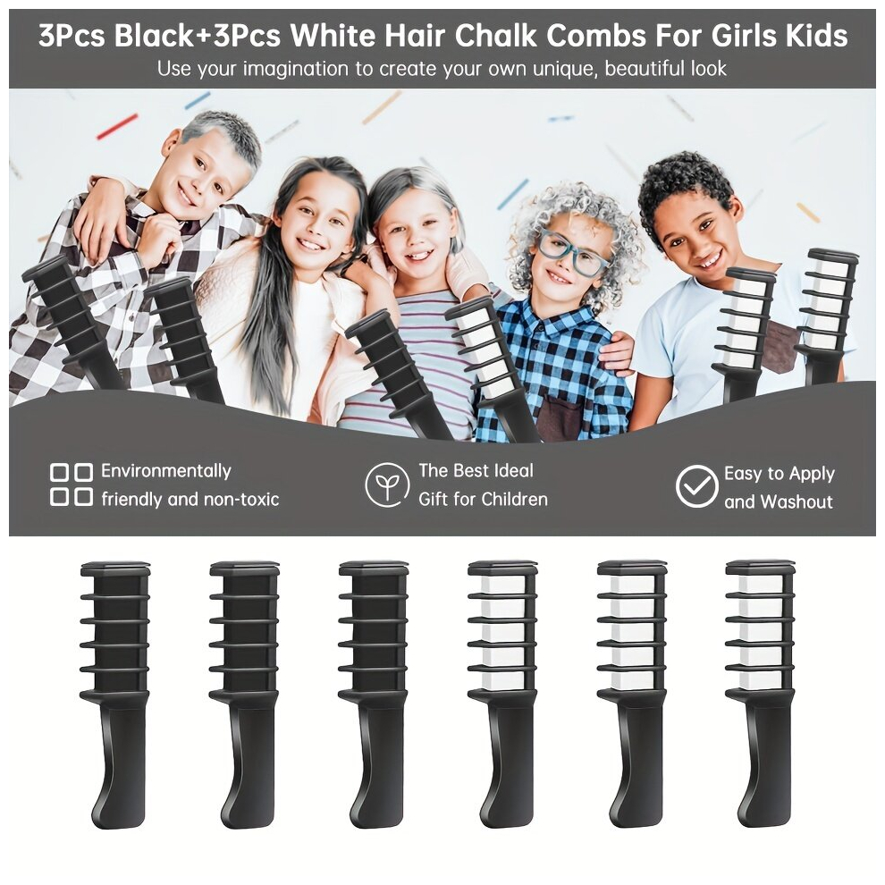 Multicoloured Hair Chalk Comb Washable Hair Chalk Temporary Hair Dye For Diy Cosplay Halloween Christmas Use