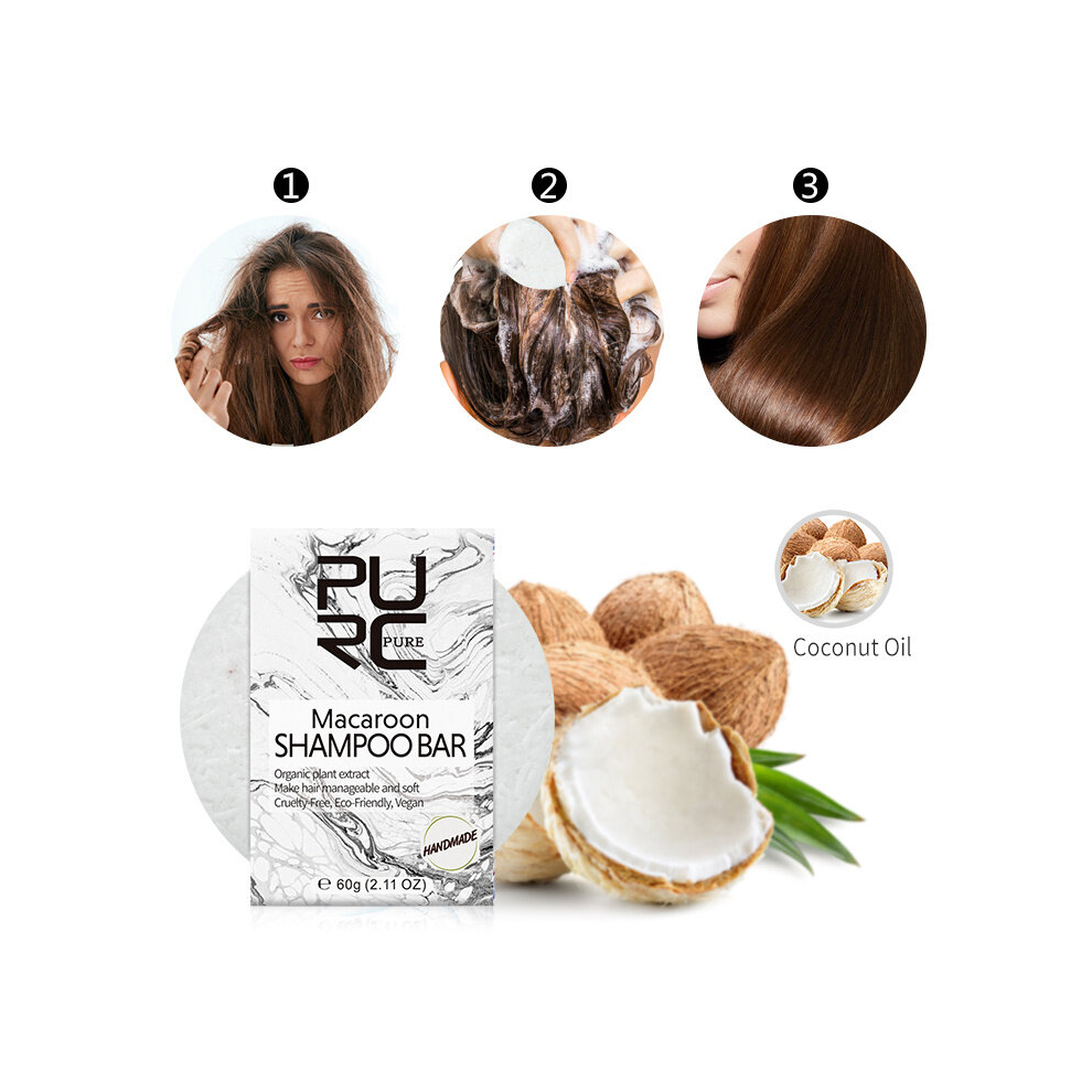 1pcs Macaroon Hair Shampoo Bar Organic Plant Extract Hair Shampoo Soap Healthy Hair Penetrates Root To Tip