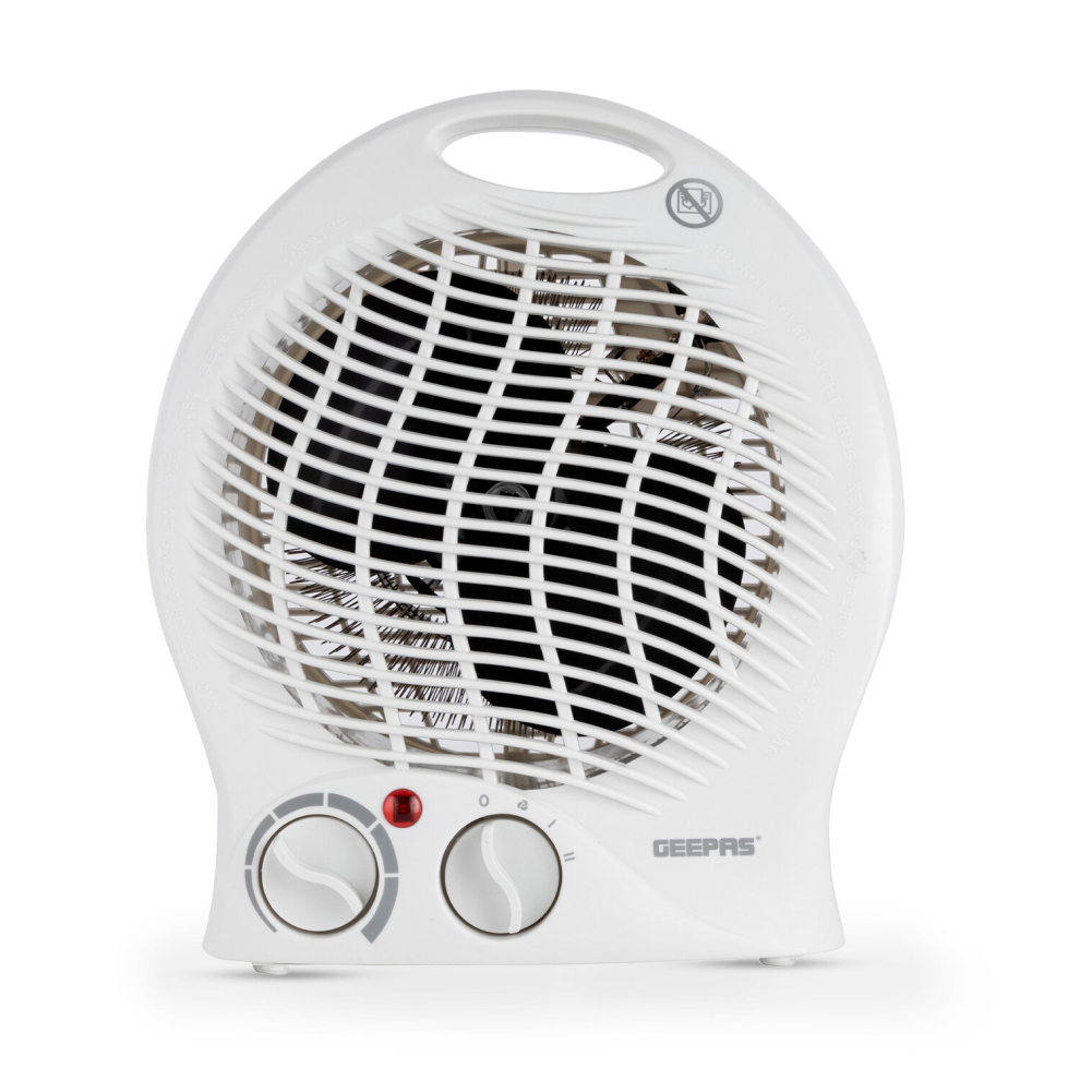 Portable Fan Heater 1500W Adjustable Thermostat, 2 Heat Settings