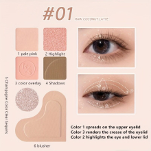 6 Eyeshadow Palette Blush Highlighter Purpose Makeup Palette Orange Pink Nude Tone Easy Applying Long Lasting Waterproof Sweat Proof Eyeshadow Makeup