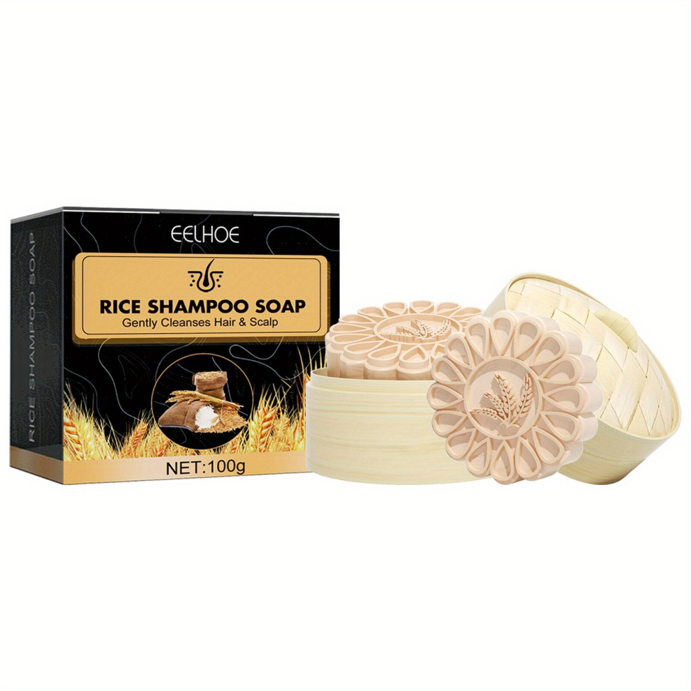 Multicoloured Rice Shampoo Soap Rice Shampoo Soap Moisturizes Scalp Cleanses Hair Repairs Damaged Hair Strengthens Hair