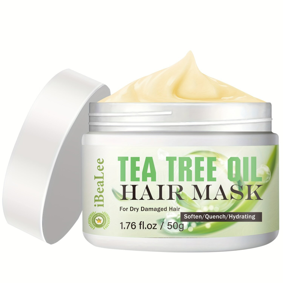 Multicoloured Tea Tree Hair Mask Extra Hydrating & Softening Anti Frizz Hair Care Cream Repairs Damaged Dry Hair Paraben Sulfated Surfactants