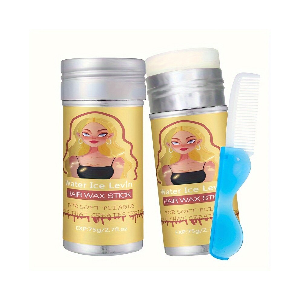 Multicoloured Hair Pomade Stick Long Lasting Styling Wax Stick With Comb Set Natural Fluffy Hair Styling Wax