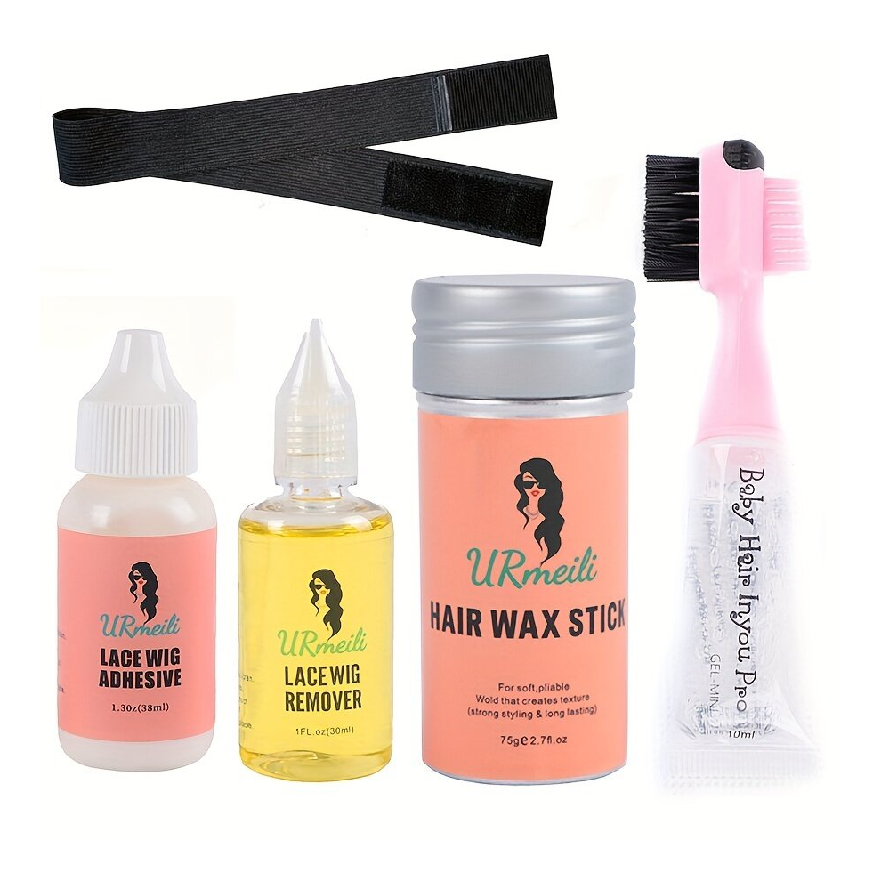 Hair Extension Kit Waterproof Lace Wig Glue Hair Remove Babyhair Brush Wax Stick & Hair Band