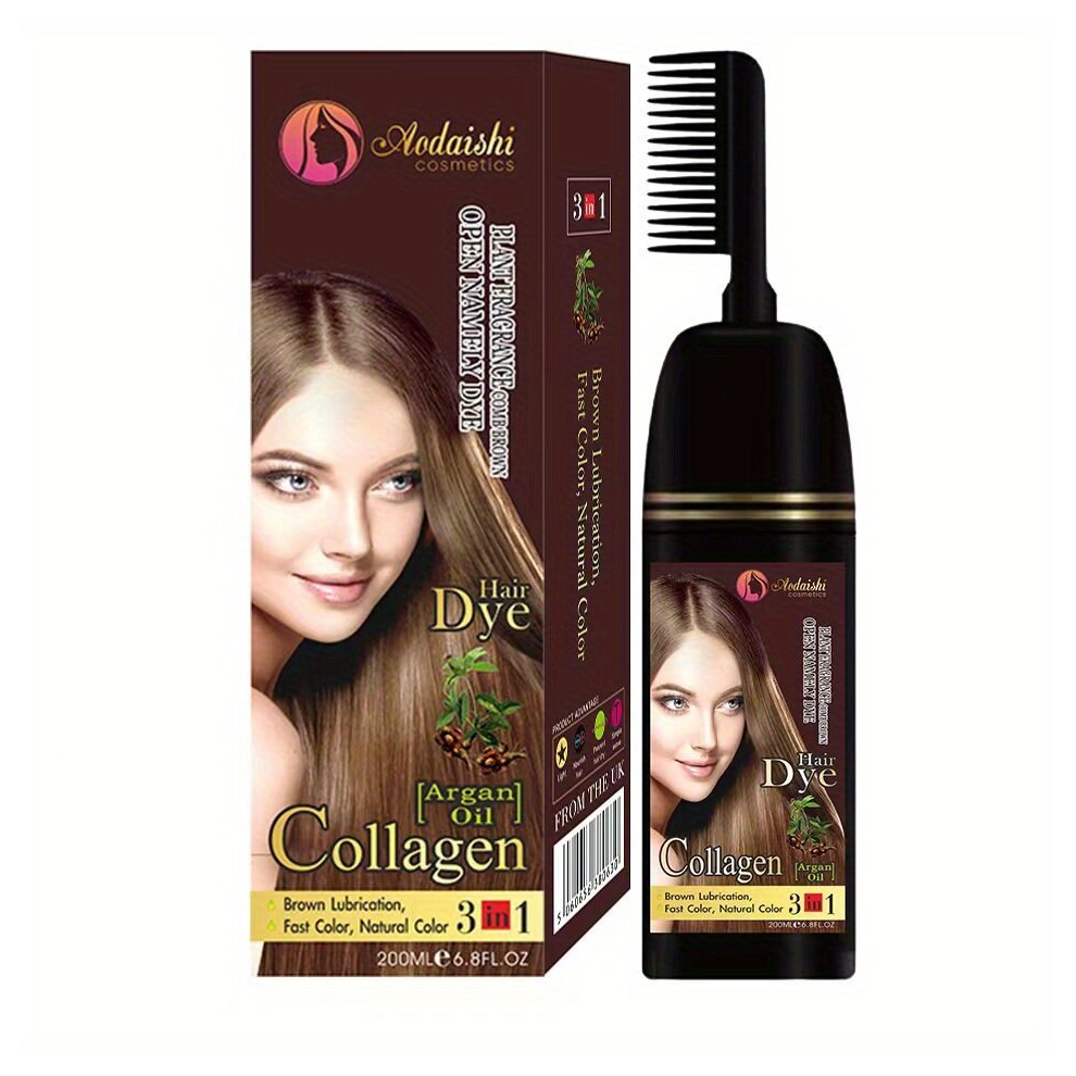 Brown Instant Professional Hair With Long Lasting Results Argan Hair Dye Shampoo