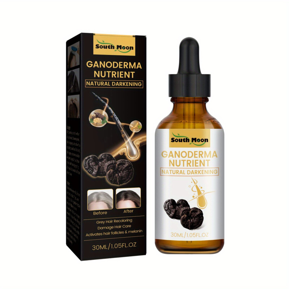 Multicoloured Natural Ganoderma Hair Darkening Serum Organic Ganoderma Nutrient Essence Hair Care Products