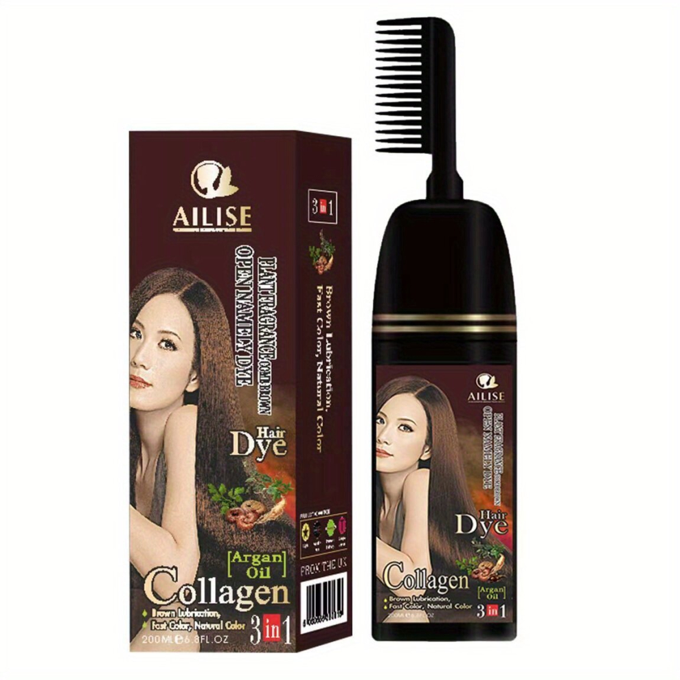 Hair Dye Shampoo With Comb Argan Pure Plant Bubble Dyeing Shampoo For Men And Women-image-OPC-PCN6BP5-NEW