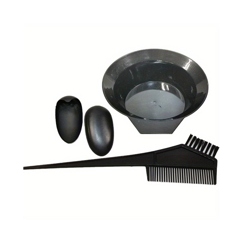 Multicoloured 3Pcs Hair Dyeing And Perming Tools Hair Brush Hair Dye Bowl Ear Cover Diy Hair Bleach Tinting Set
