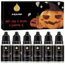 Halloween Series Hair Essential Set With Green Tea Cocoa Butter Nuts Rose Hip Almond Jojoba Hair Essential Oils Hair Care Essential Set For Halloween
