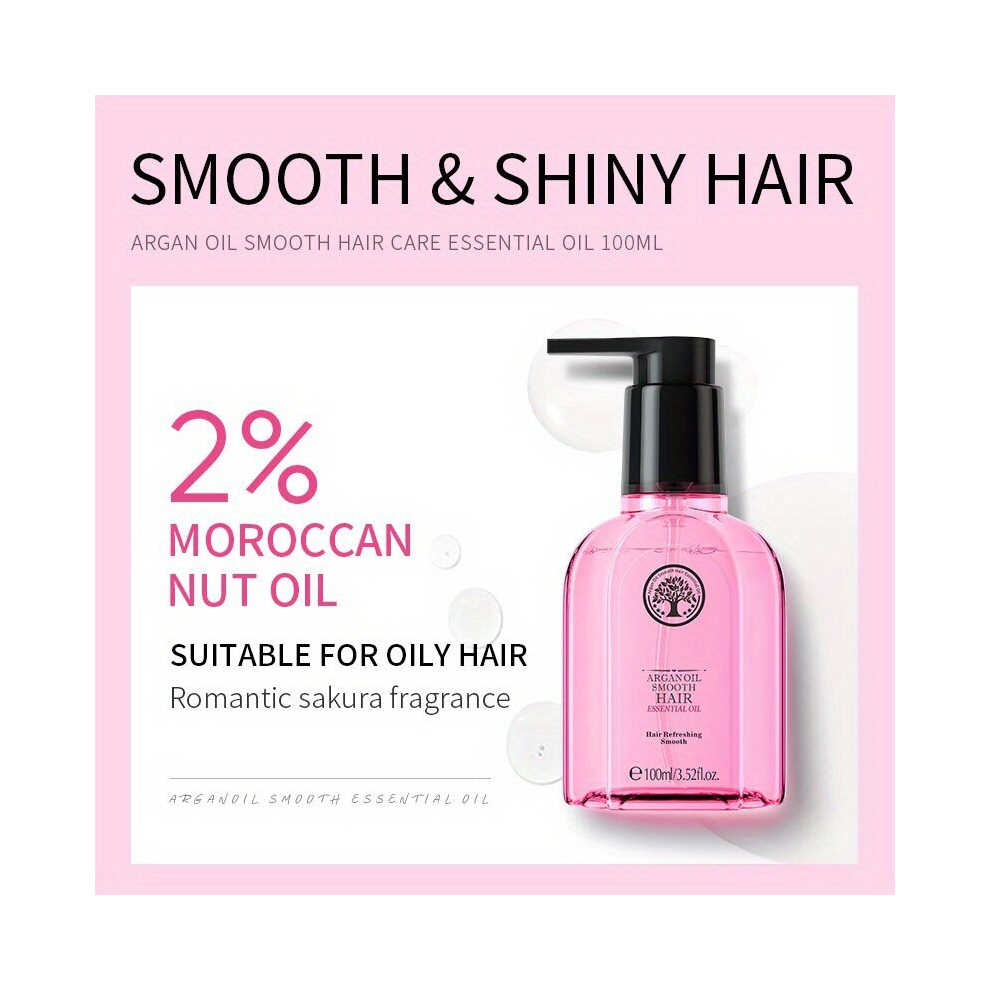 100ml Morocco Argan Hair Essential Sakura Hair Serum Repair Split Ends Moisturize Dry Damaged Hair Smoothing Hair
